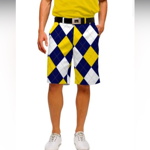 Loudmouth Shorts Loudmouth Golf Mens Blue Gold Shorts Poshmark